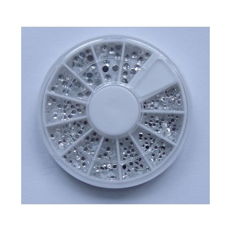 Ruedas de Piedras Decorativas 9 - Perlas Plateadas