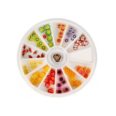 Ruedas de Piedras Decorativas 19 - Fimo de Frutas