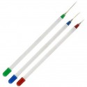 Kit de 3 pincéis para decoração de unhas